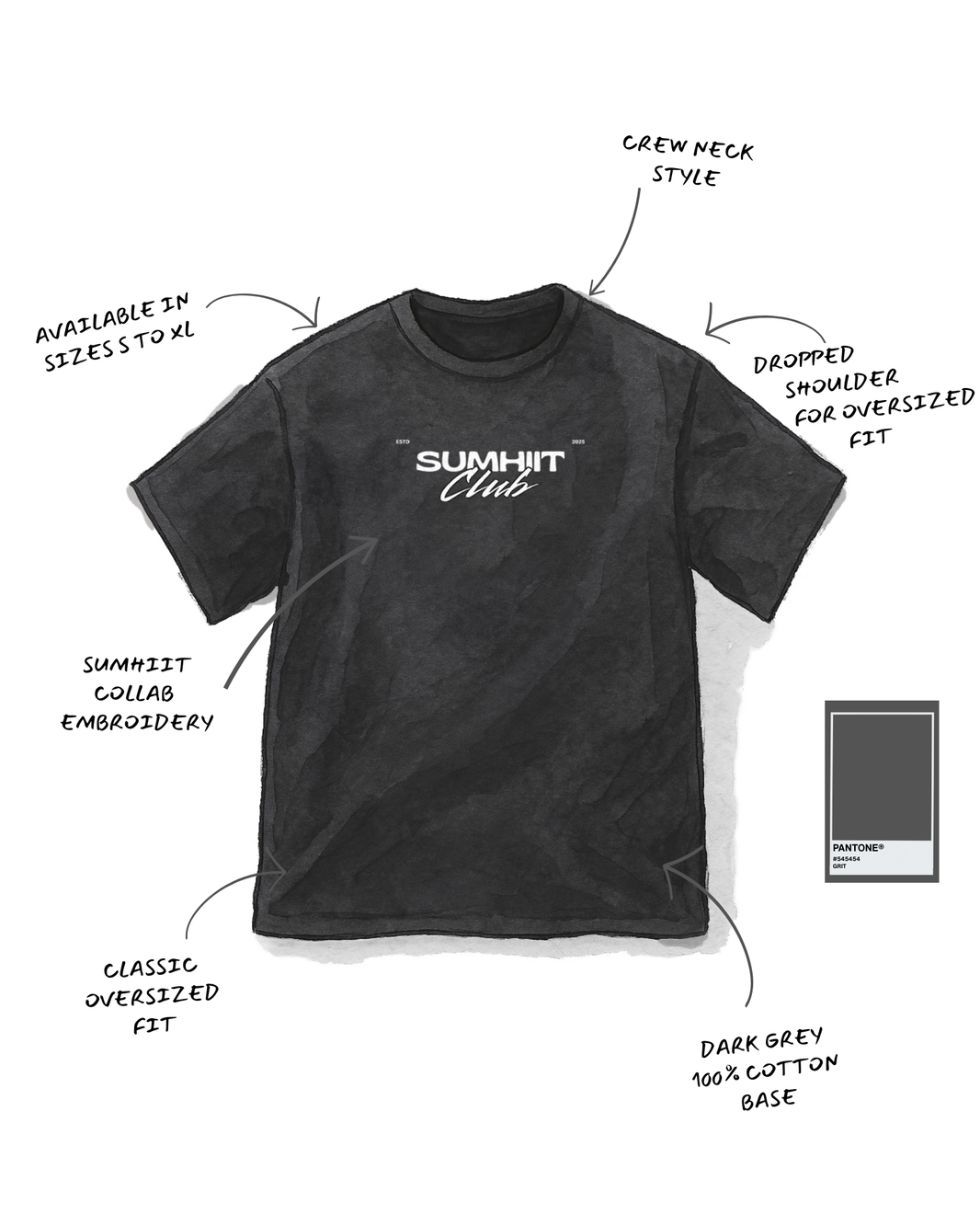 Classic Oversized Tee (SUMHIIT CLUB) - Grit