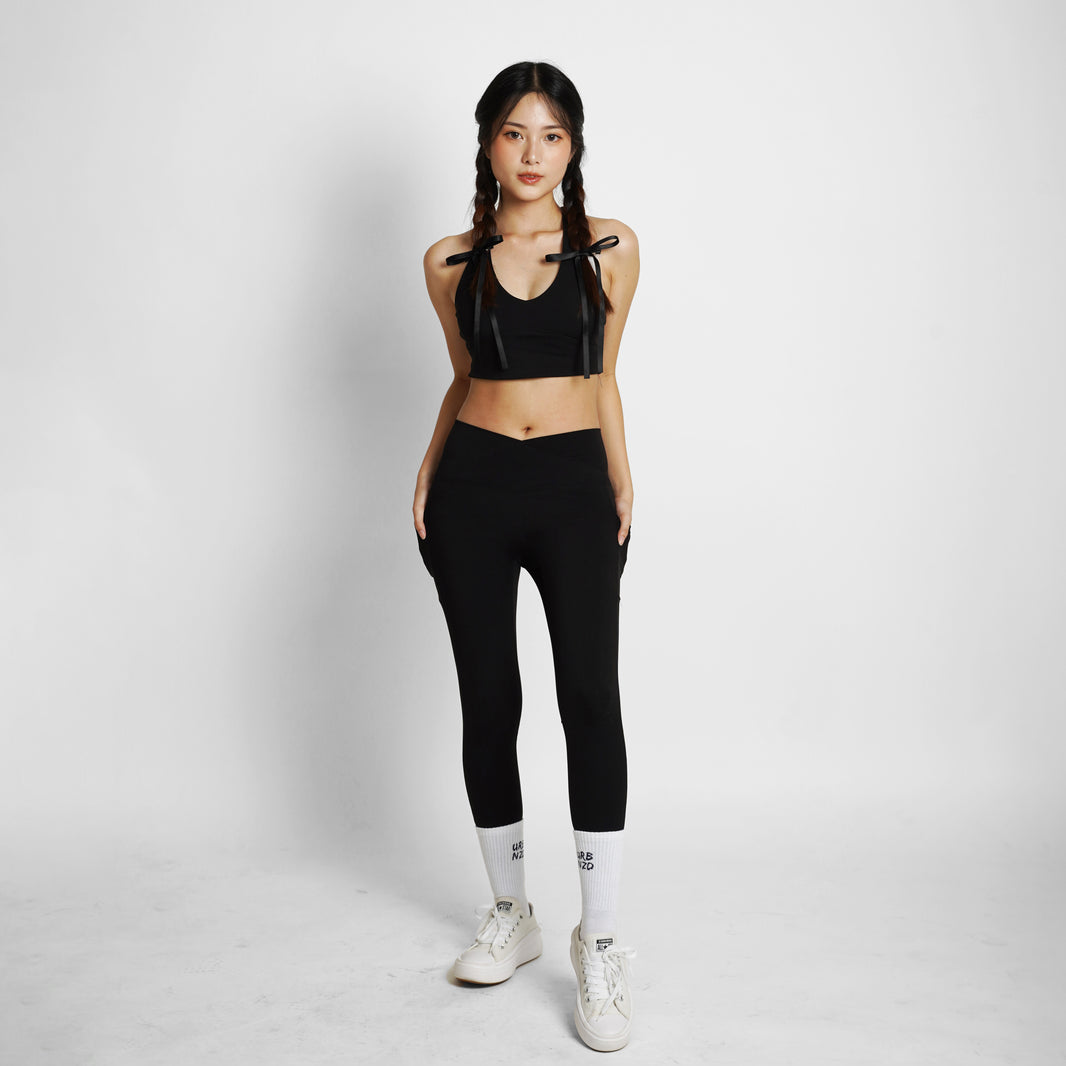 Crossover Pocket Leggings - Black - Urbanized Co. S