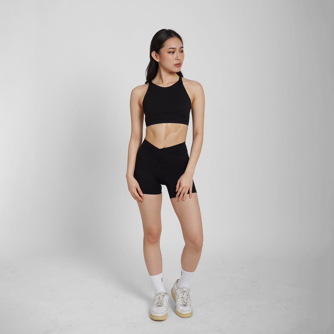 Crossover Booty Shorts (4") - Black - Urbanized Co. S