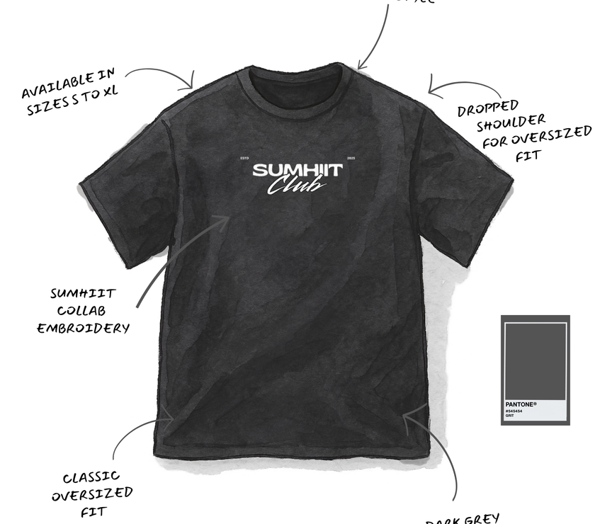 Classic Oversized Tee (SUMHIIT CLUB) - Grit