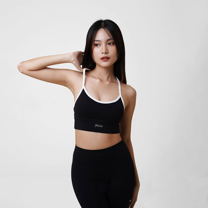 Revitalise Scoop Neck Bra - Black Stark - Urbanized Co. S