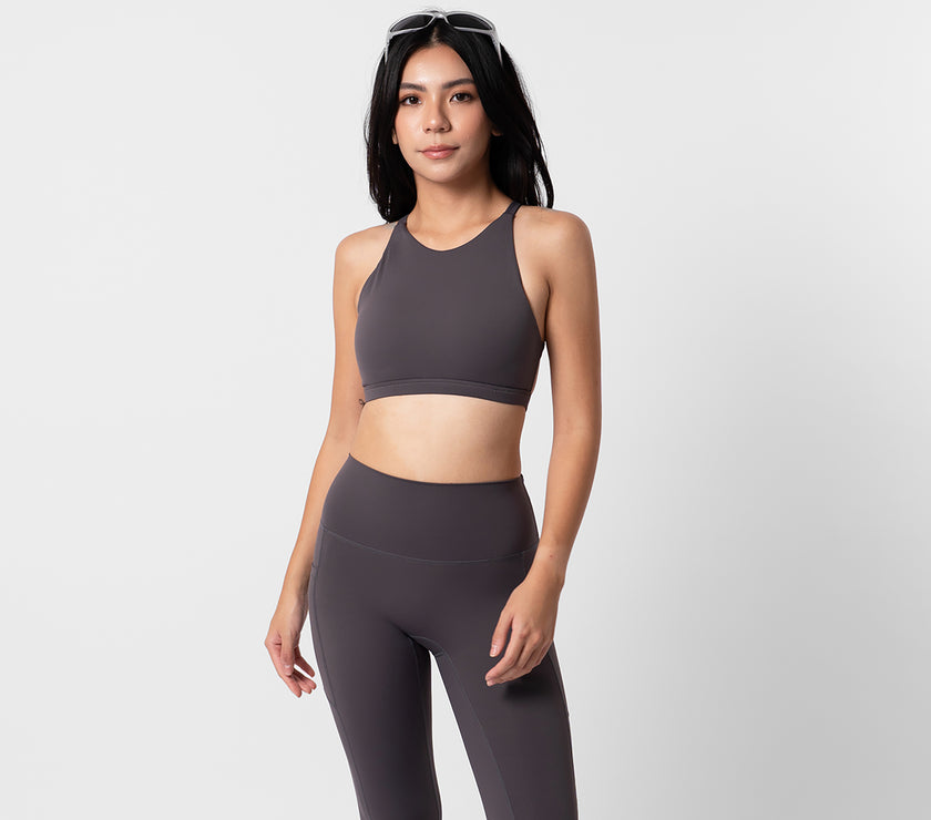 Apex High Neck Bra - Storm