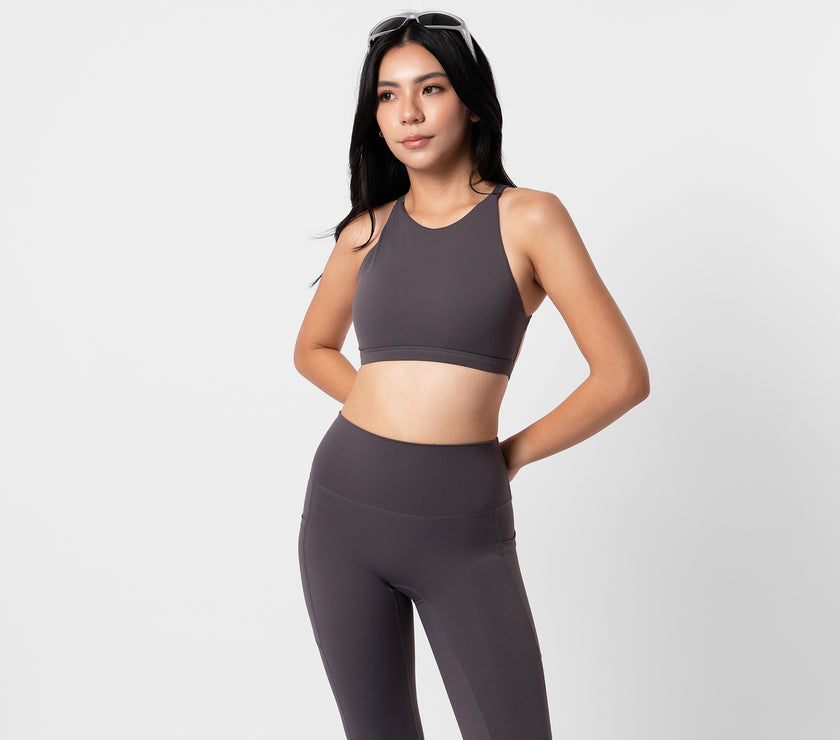 Apex High Neck Bra - Storm