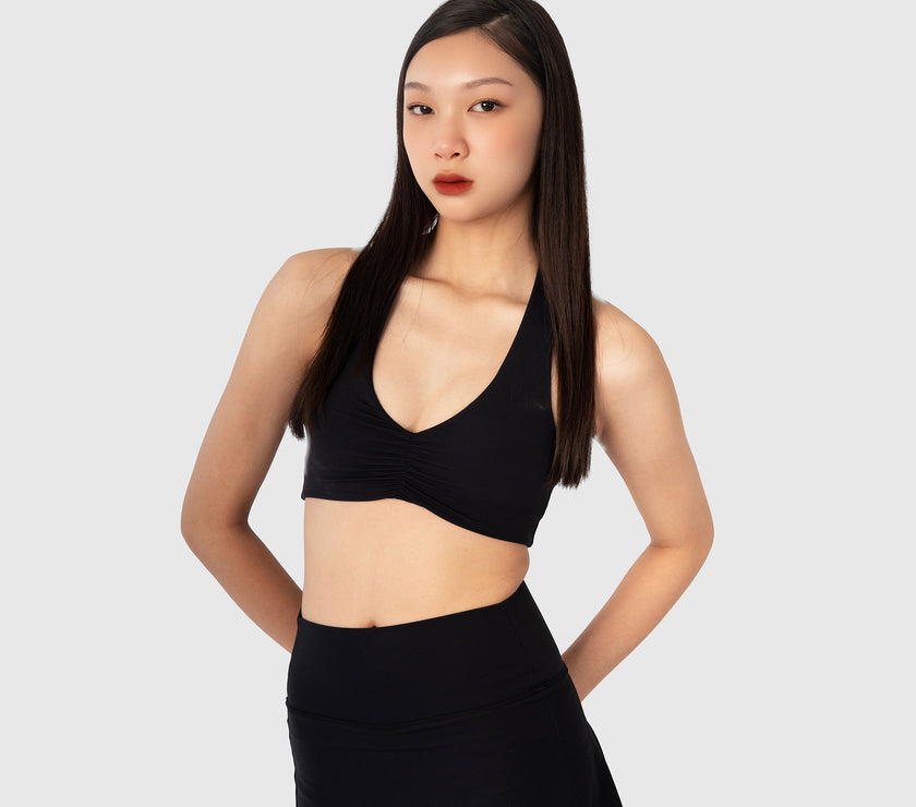 Archie Halter Scrunch Bra - Black - Urbanized Co. S