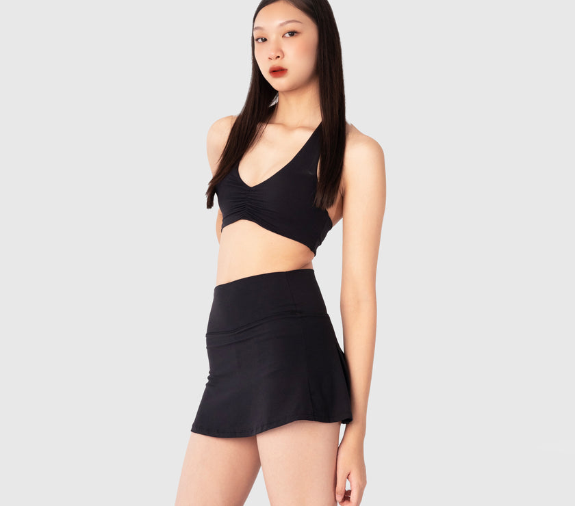 Archie Halter Scrunch Bra - Black - Urbanized Co. S