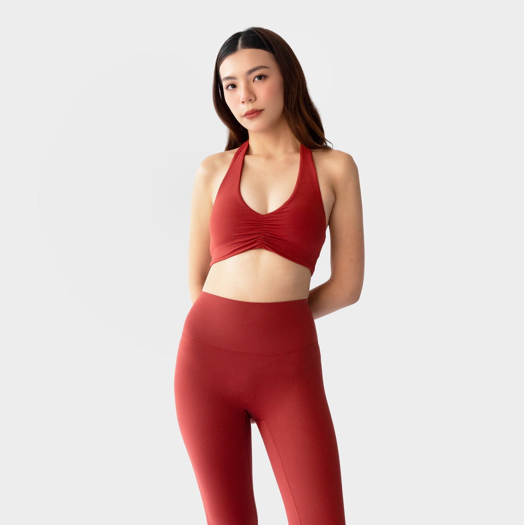 Archie Halter Scrunch Bra - Cherry - Urbanized Co. S
