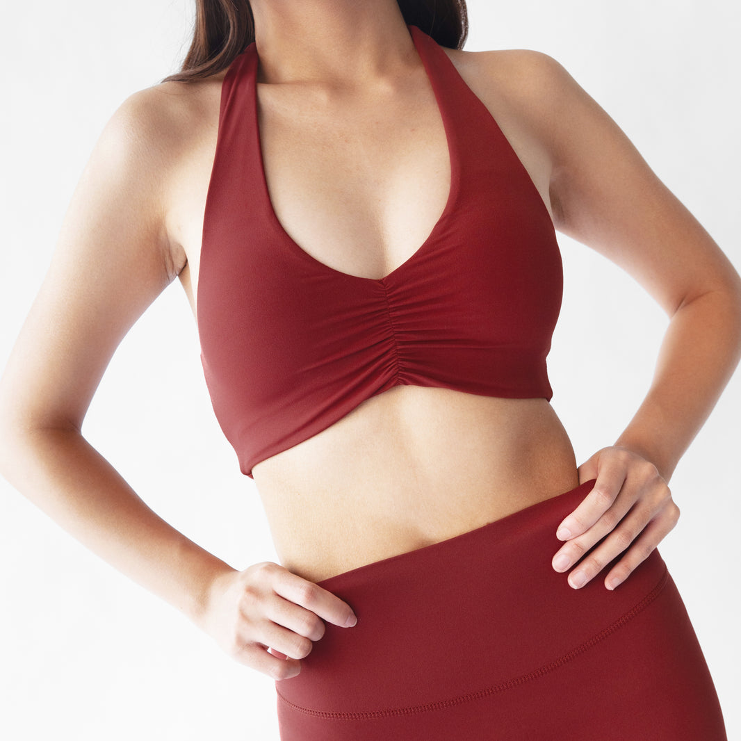 Archie Halter Scrunch Bra - Cherry - Urbanized Co. S
