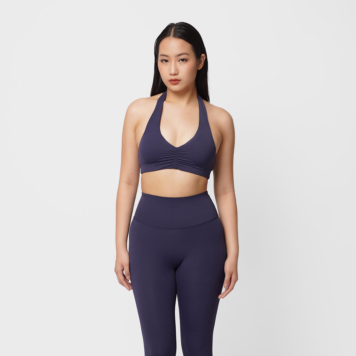 Archie Halter Scrunch Bra - Midnight