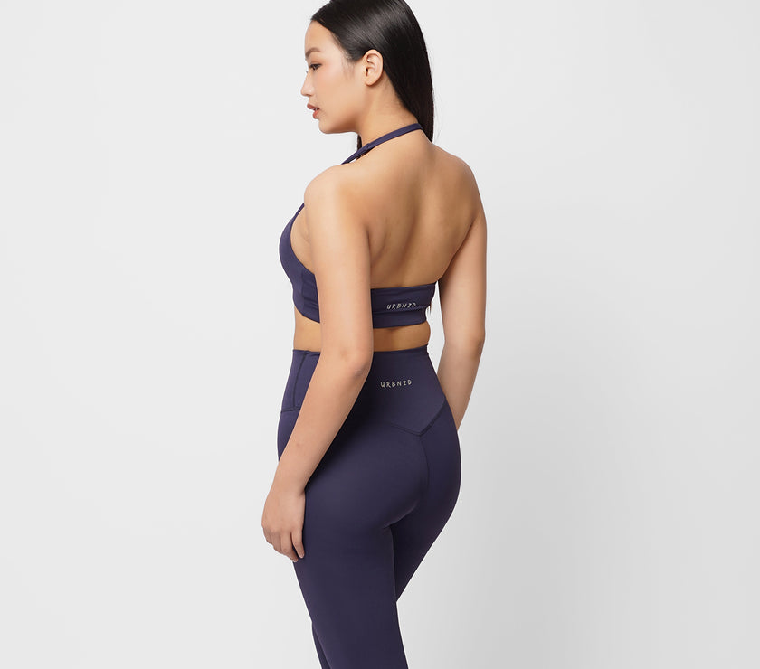 Archie Halter Scrunch Bra - Midnight