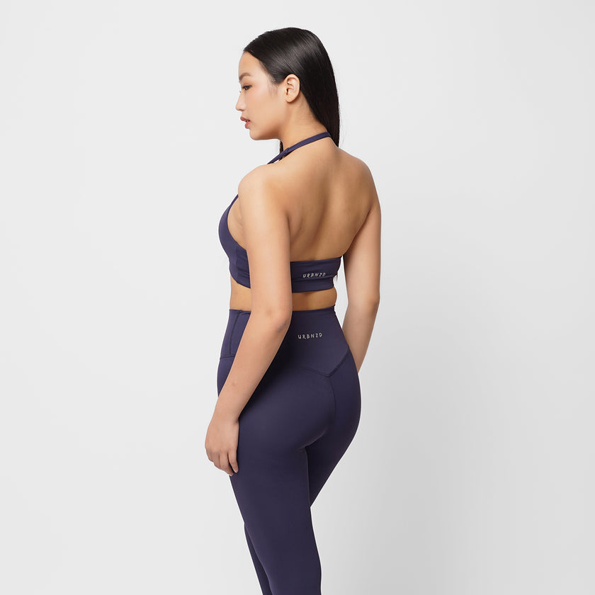 Archie Halter Scrunch Bra - Midnight