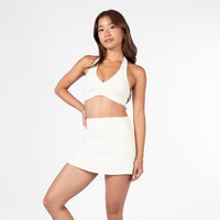 Archie Halter Scrunch Bra - Milk