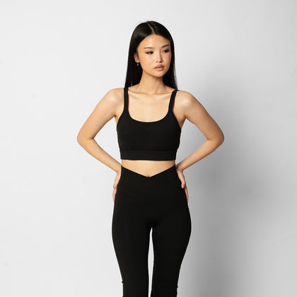 Odette Back Tie Bra - Black