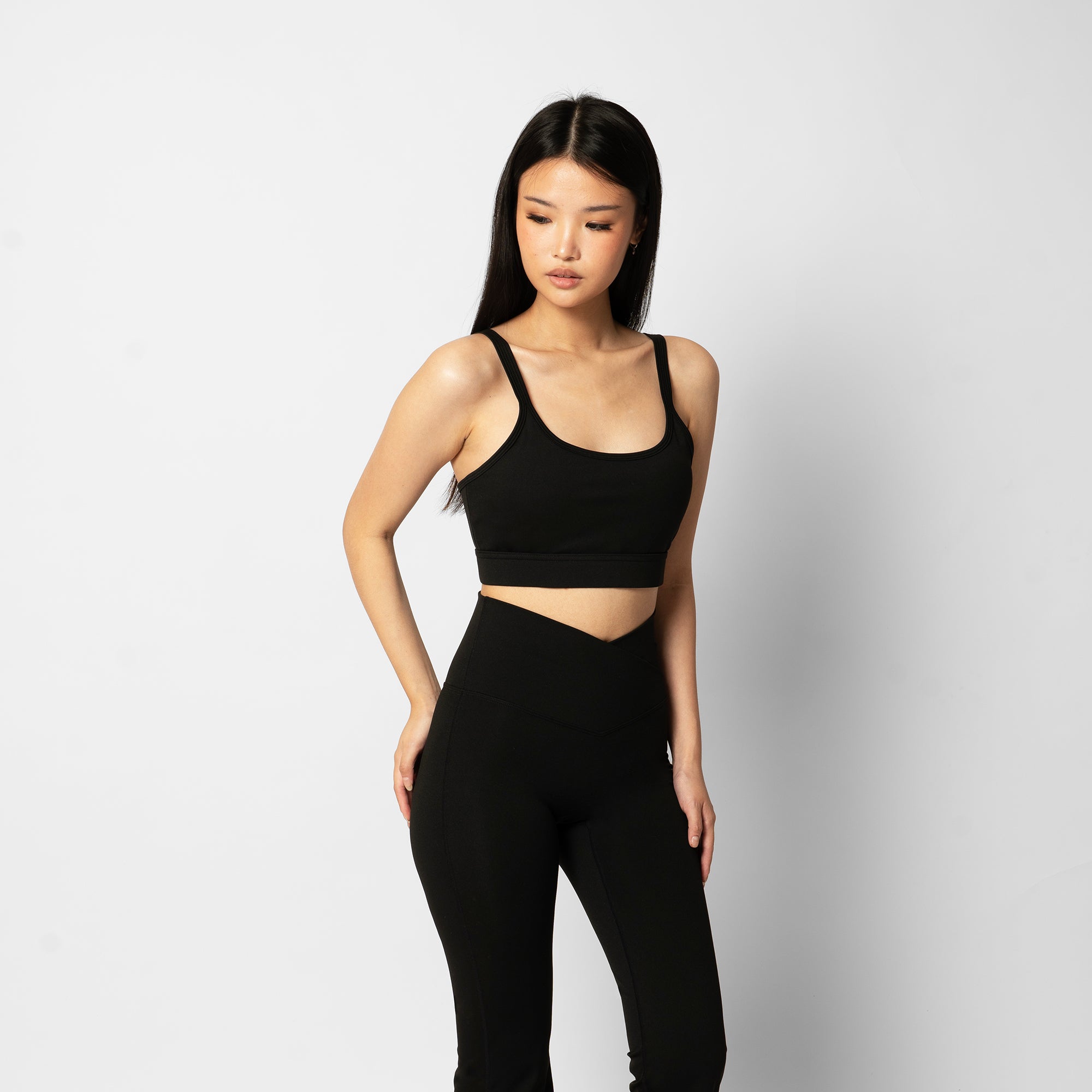 Odette Back Tie Bra - Black