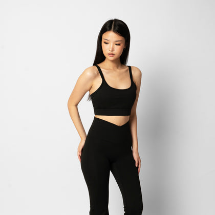 Odette Back Tie Bra - Black