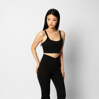 Odette Back Tie Bra - Black