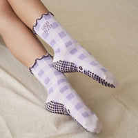 Urbnzd Crew Grip Socks - Checkered Plum