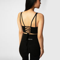 Odette Back Tie Bra - Black