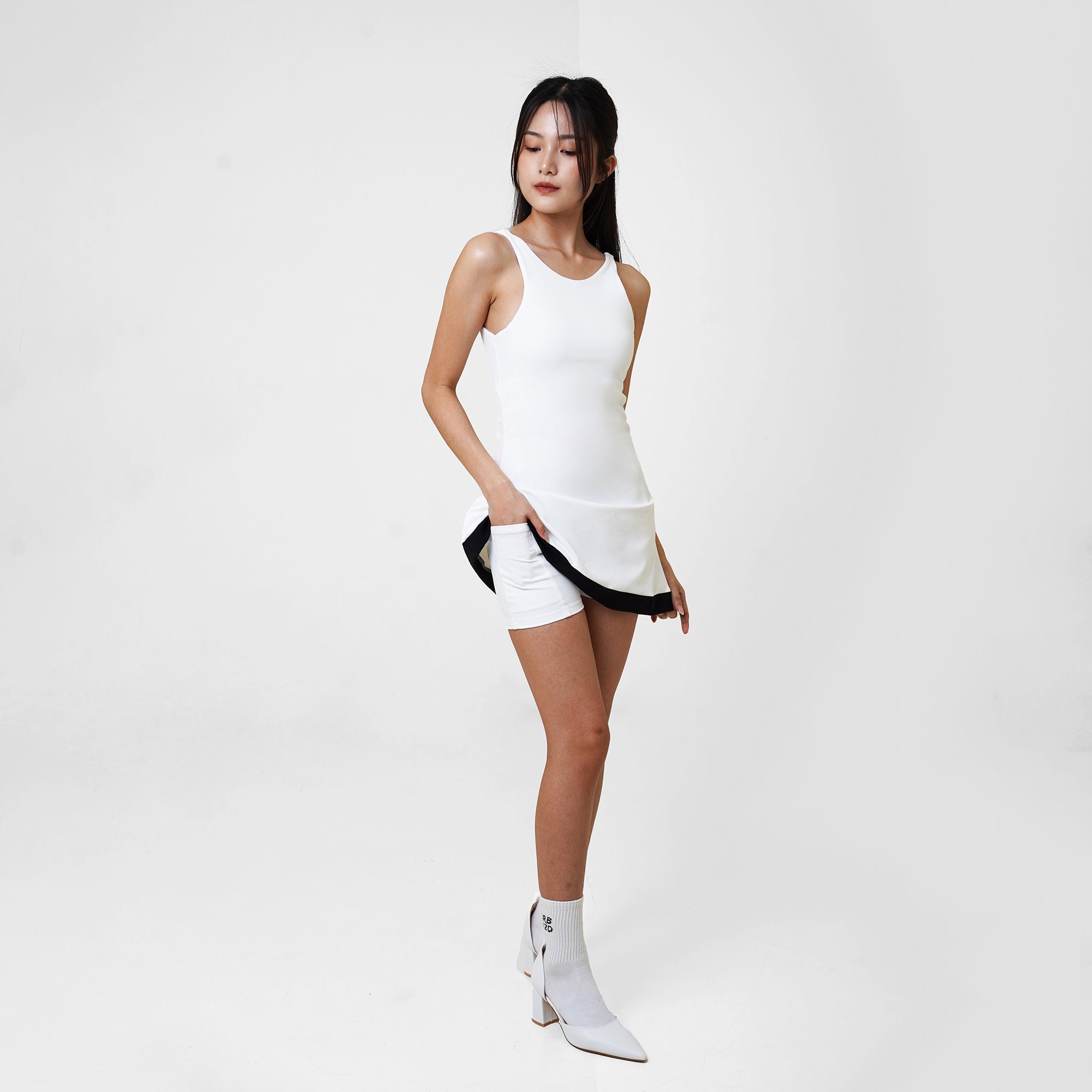 Stark Dip Dress - White - Urbanized Co. S