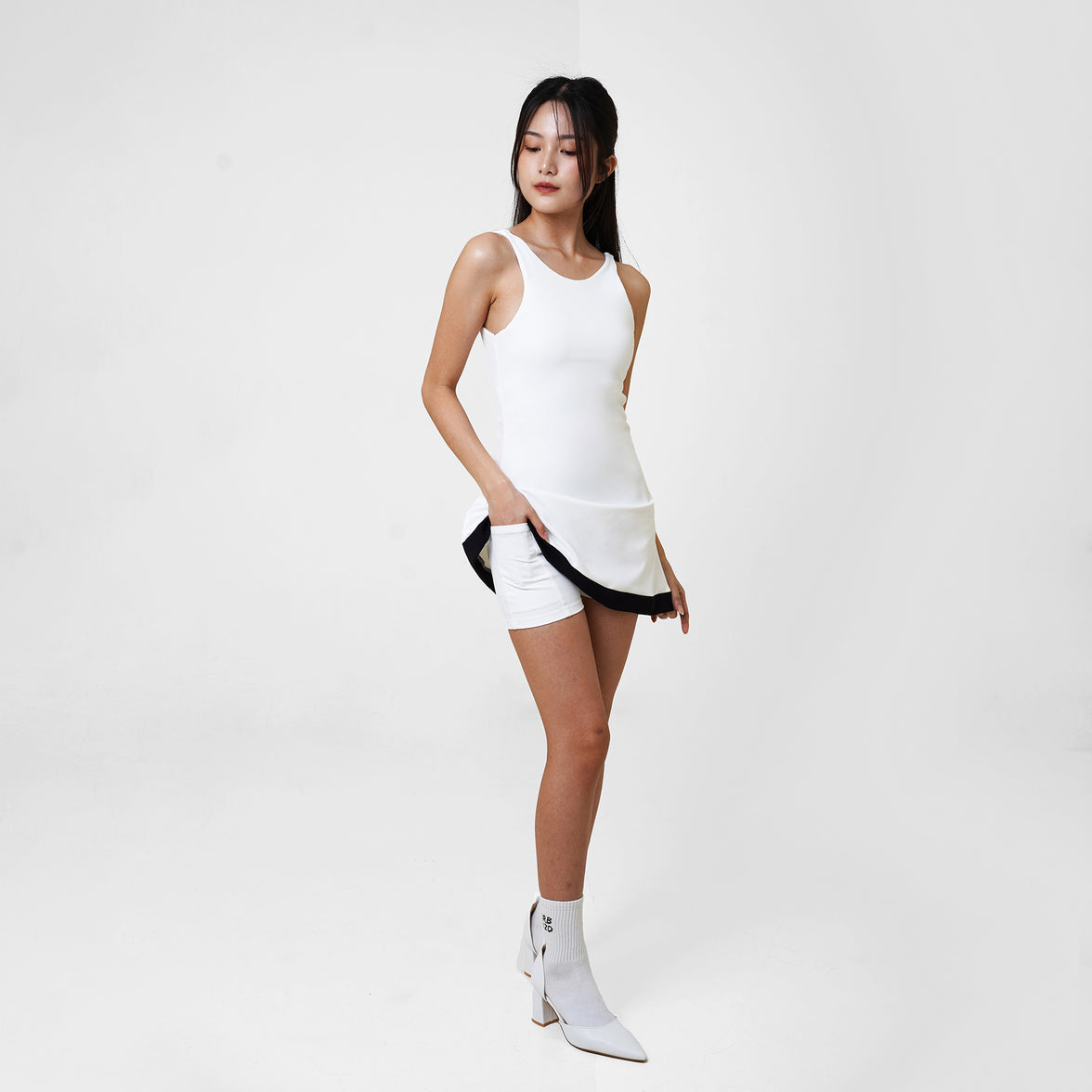 Stark Dip Dress - White - Urbanized Co. S