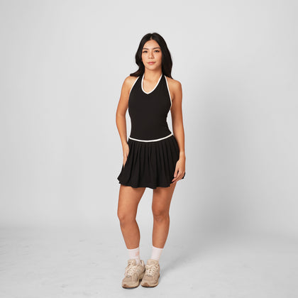 Courtside Halter Dress - Black