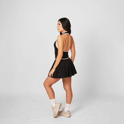 Courtside Halter Dress - Black