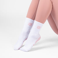 Urbnzd Crew Grip Socks - Logo Pink