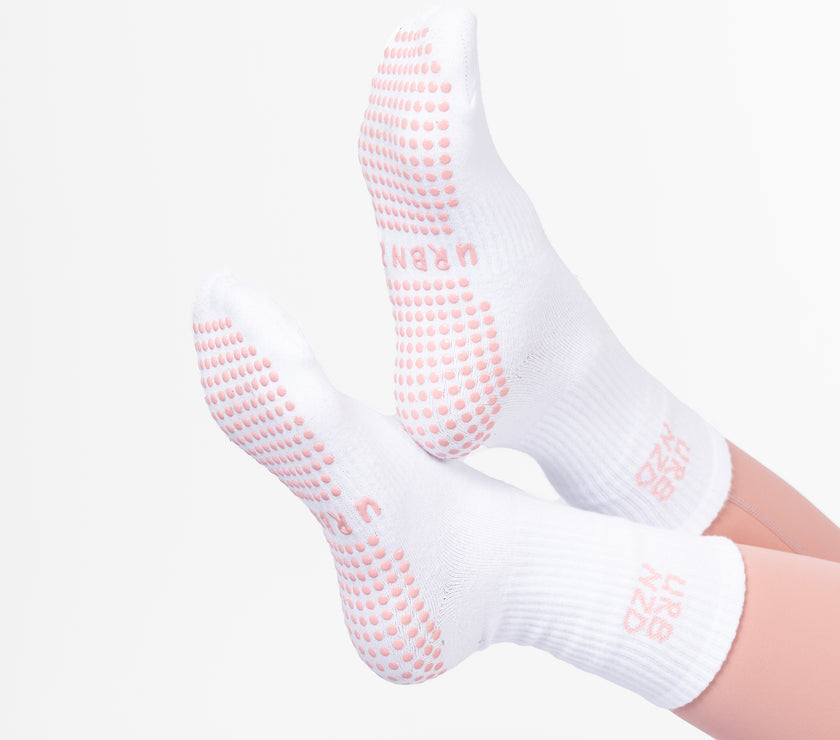 Urbnzd Crew Grip Socks - Logo Pink