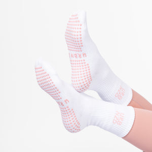 Urbnzd Crew Grip Socks - Logo Pink
