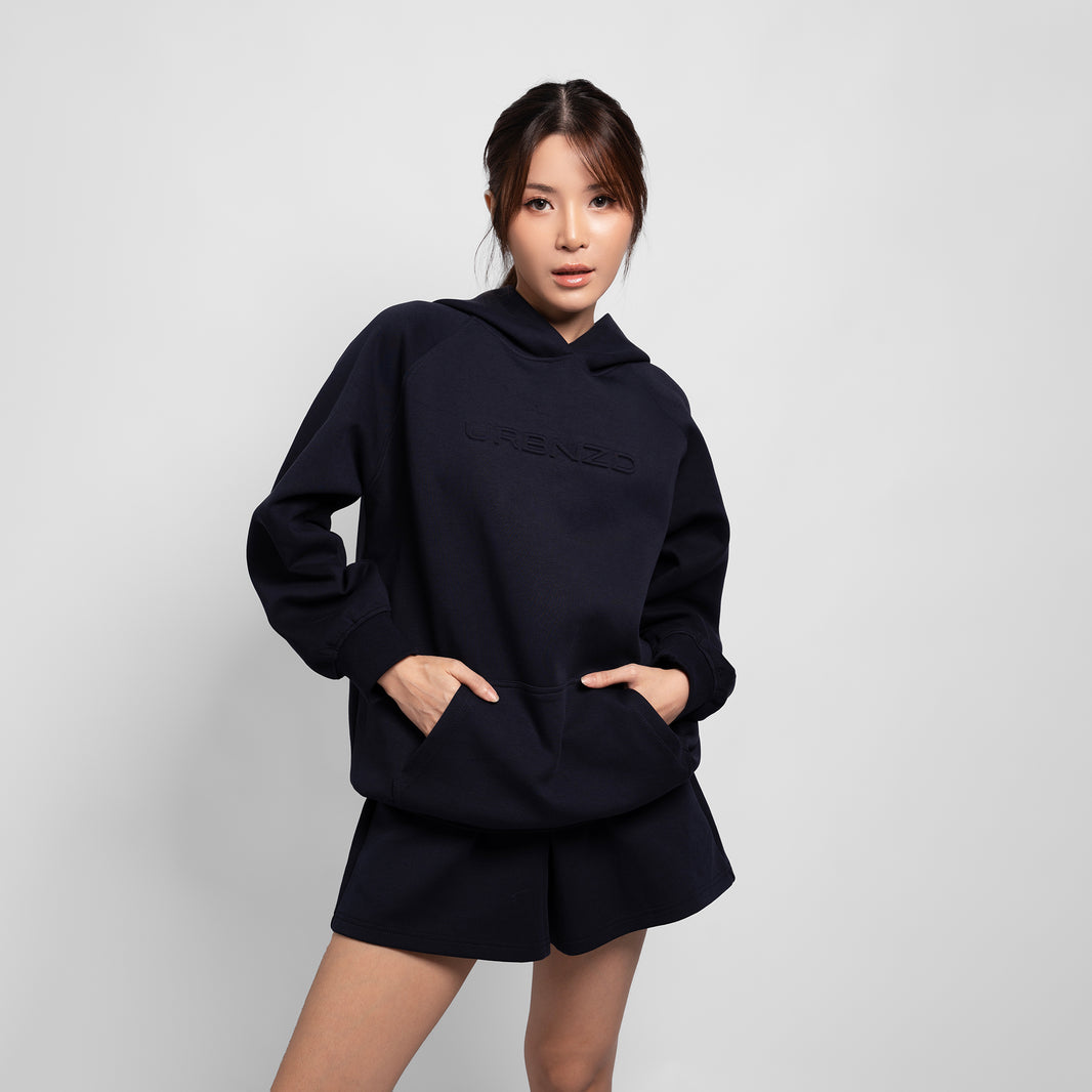 Urbnzd Classic Embossed Hoodie - Navy