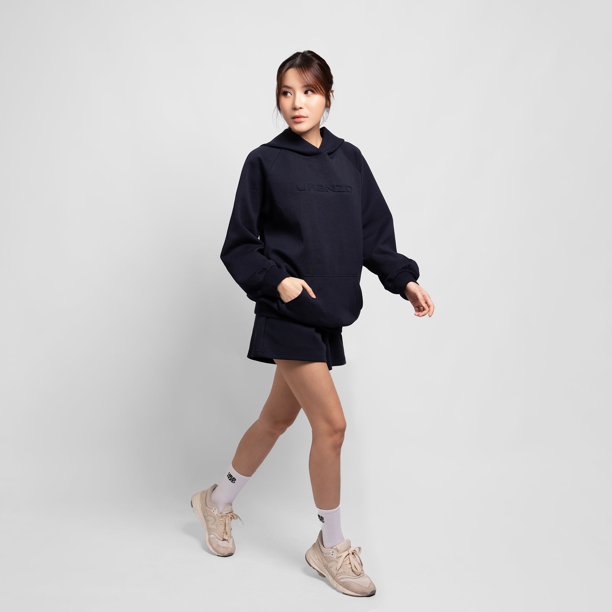 Urbnzd Classic Embossed Hoodie - Navy