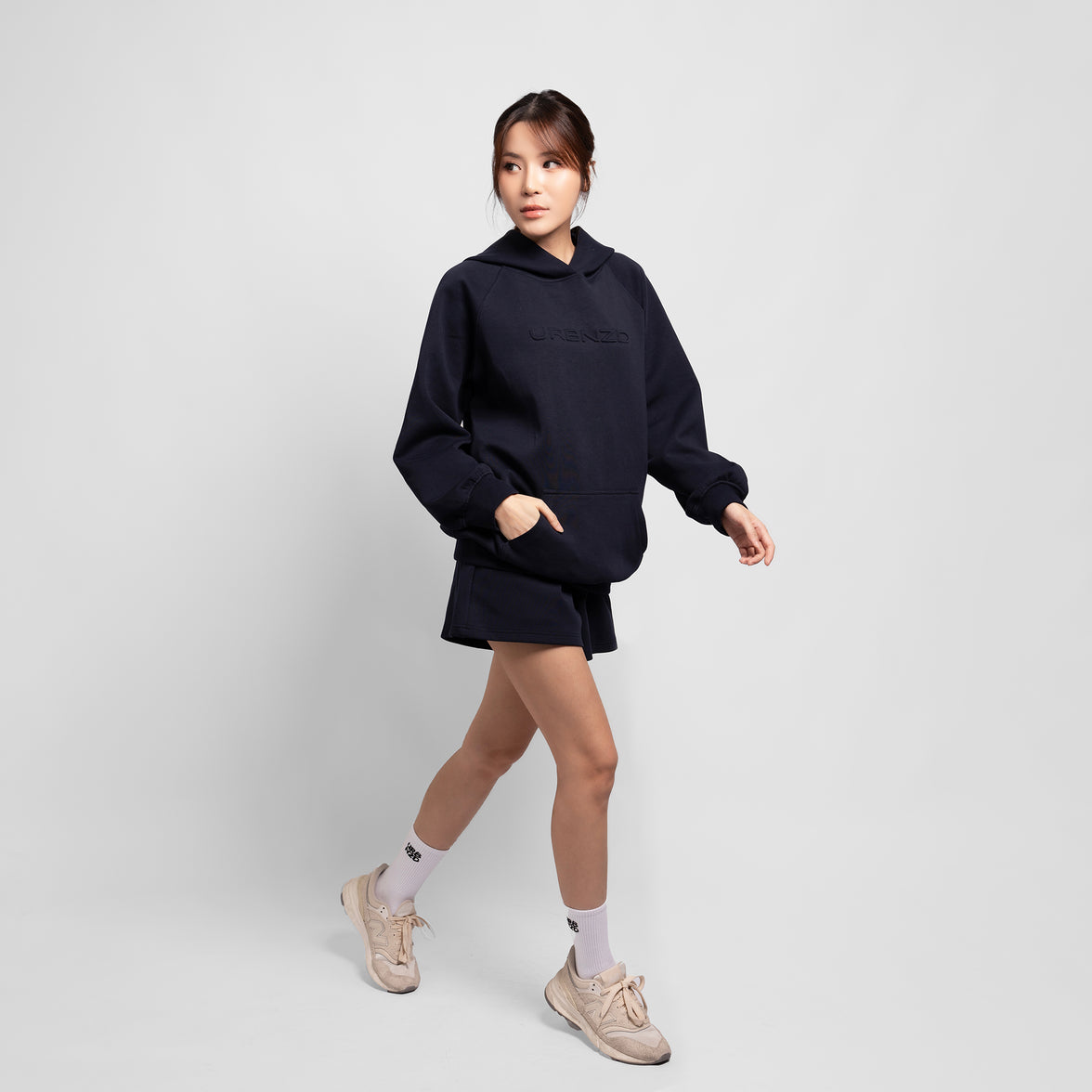 Urbnzd Classic Embossed Hoodie - Navy