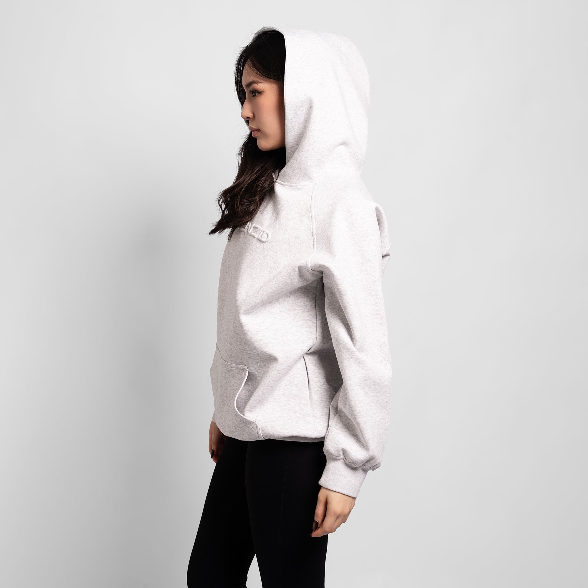 Urbnzd Classic Embossed Hoodie - Snow Marl