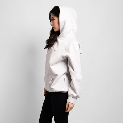 Urbnzd Classic Embossed Hoodie - Snow Marl