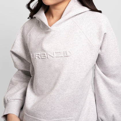Urbnzd Classic Embossed Hoodie - Snow Marl