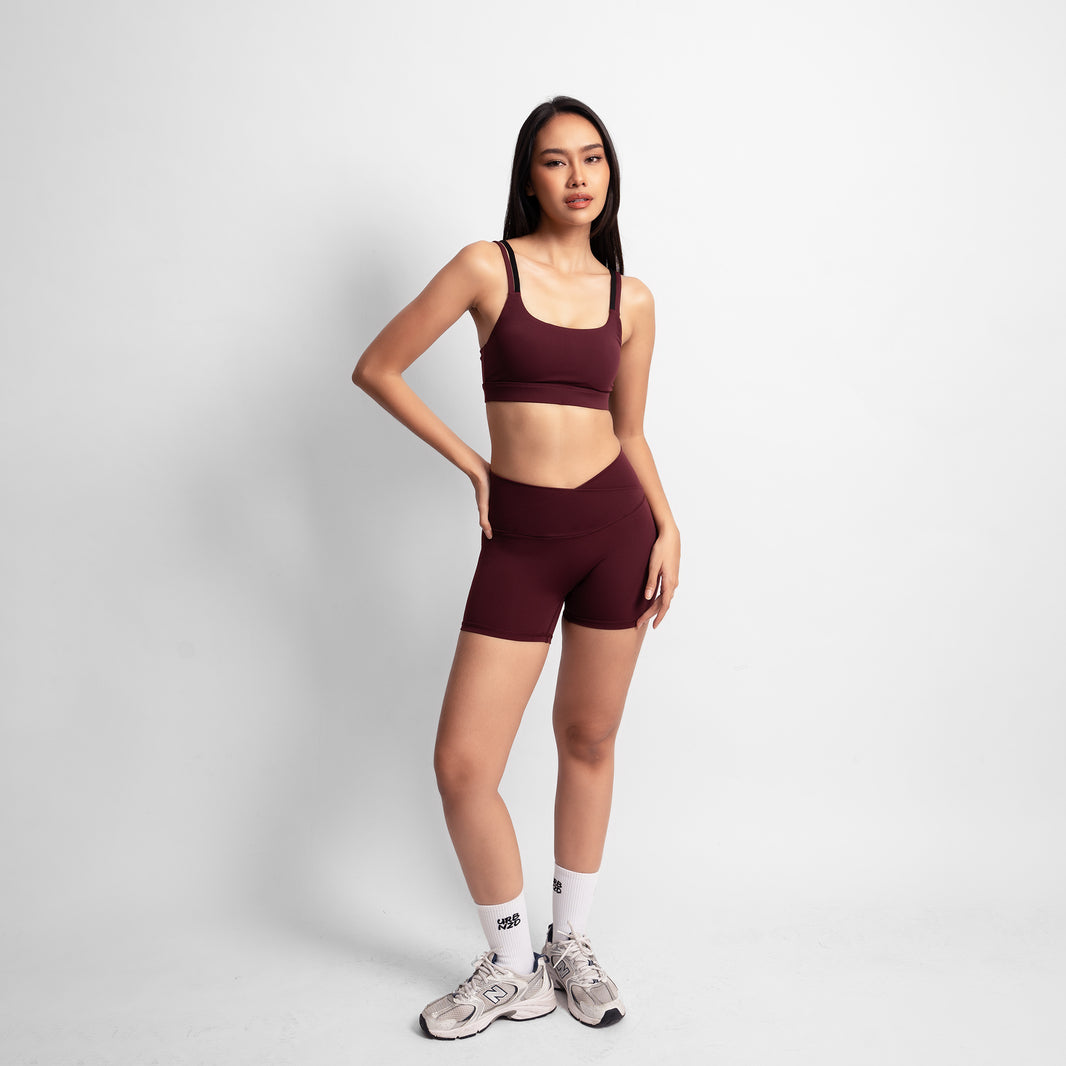 Crossover Booty Shorts (4") - Rouge