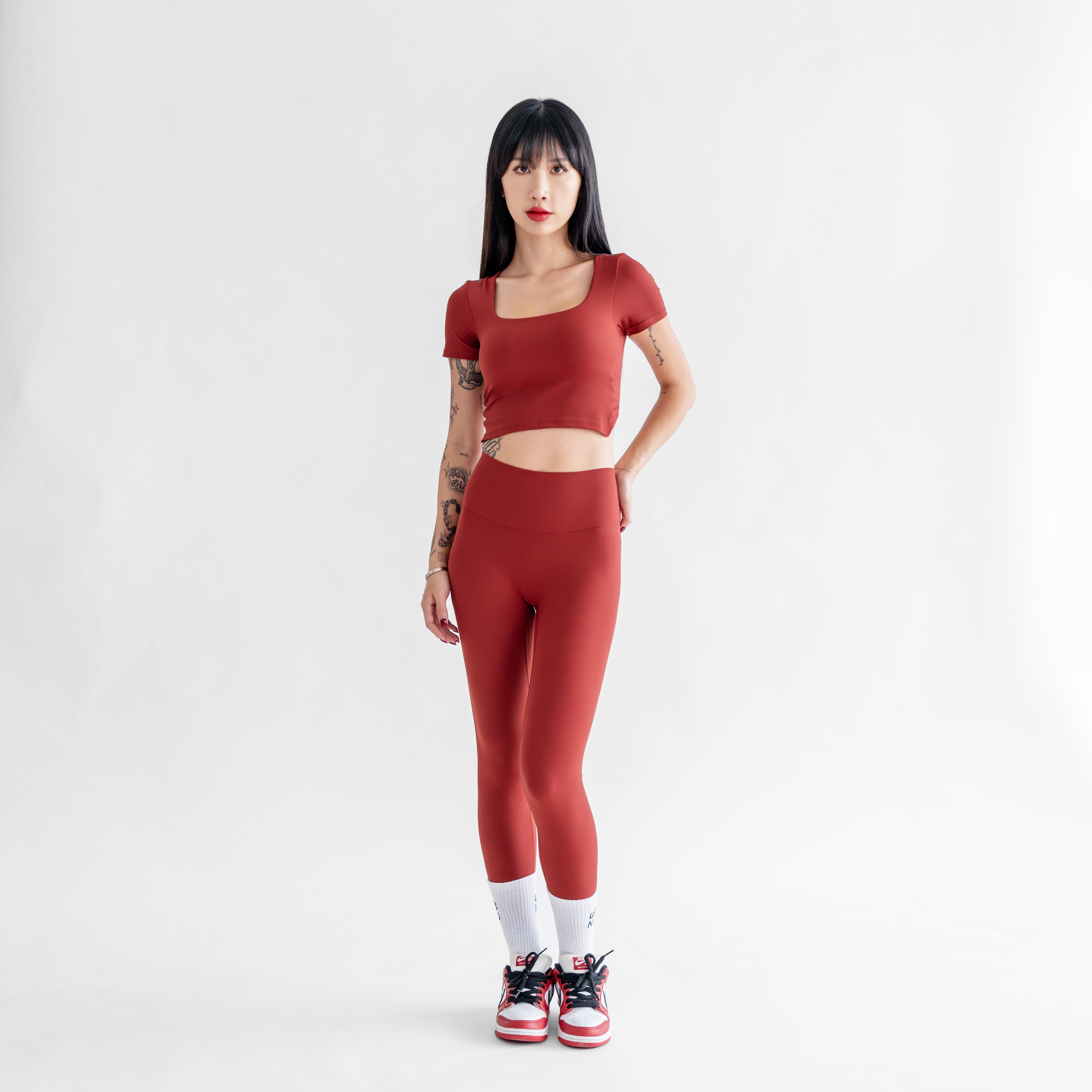 Revitalise Highrise Leggings - Cherry - Urbanized Co. S