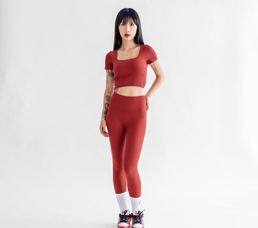 Revitalise Highrise Leggings - Cherry - Urbanized Co. S