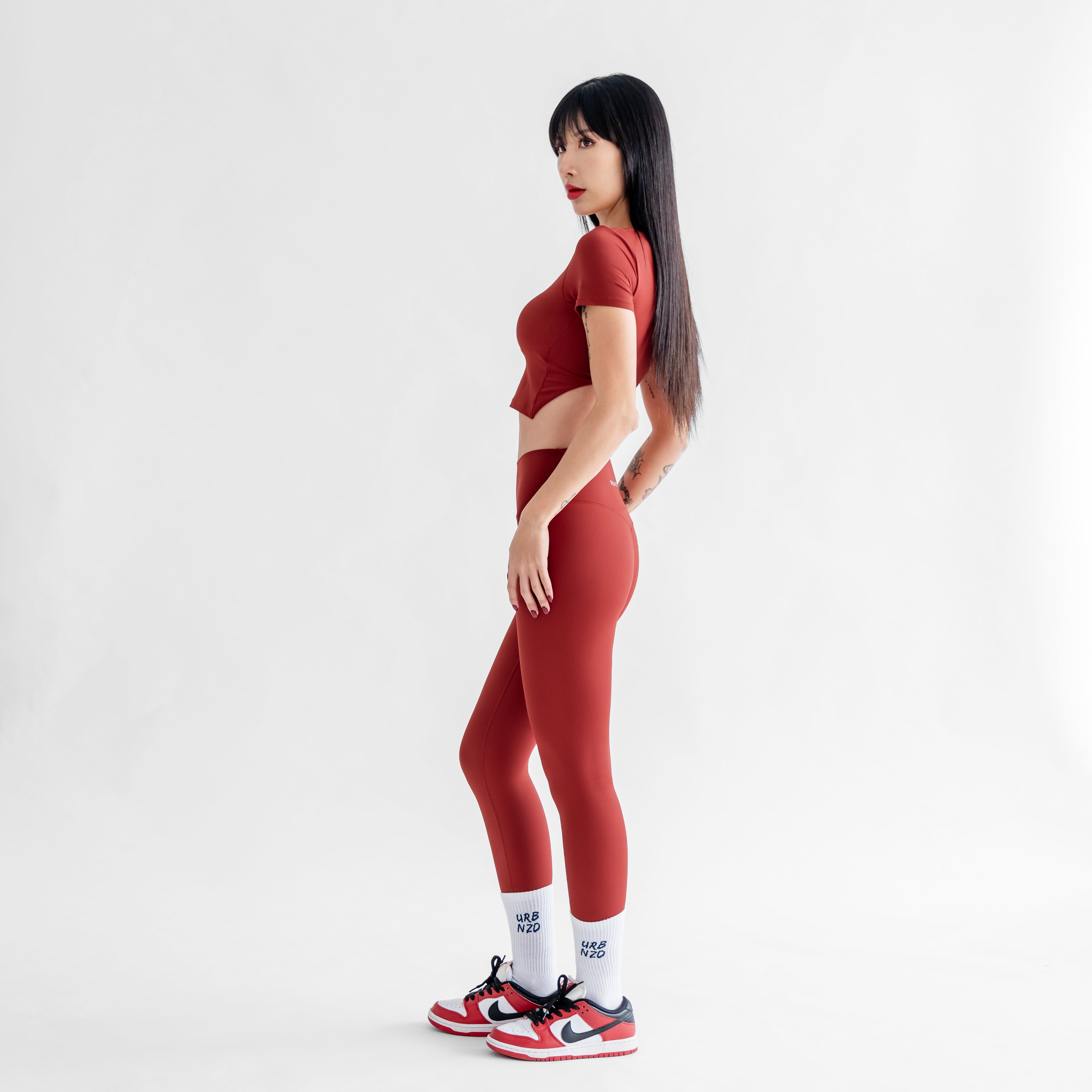 Revitalise Highrise Leggings - Cherry - Urbanized Co. S