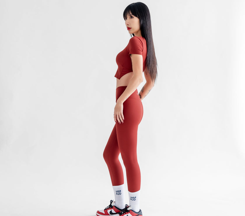 Revitalise Highrise Leggings - Cherry - Urbanized Co. S