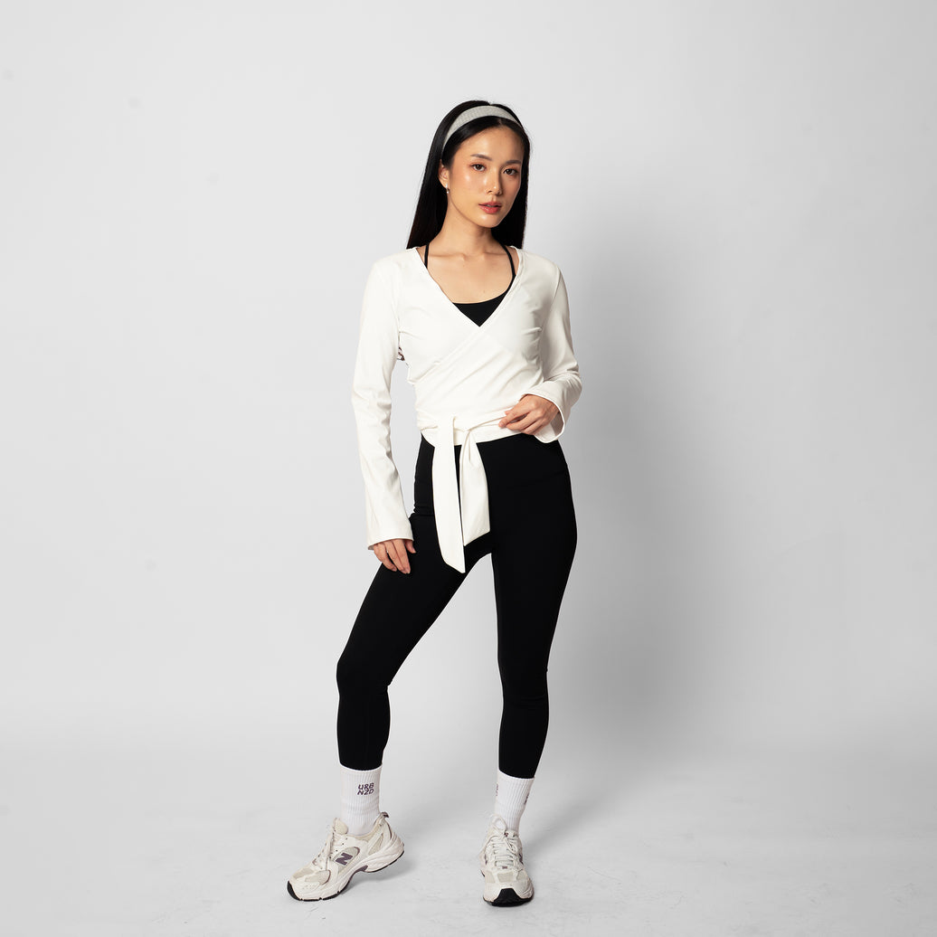 Bell Sleeve Wrap Top - White