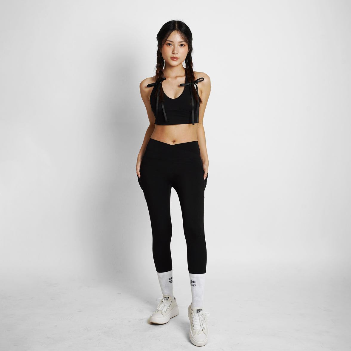 Crossover Pocket Leggings - Black - Urbanized Co. S