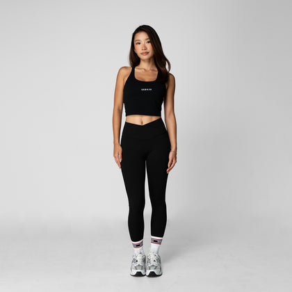 Crossover Pocket Leggings - Black