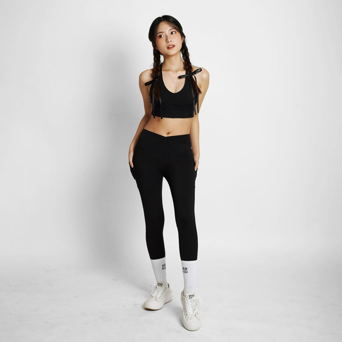 Crossover Pocket Leggings - Black - Urbanized Co. S