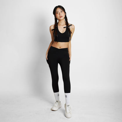 Crossover Pocket Leggings - Black - Urbanized Co. S