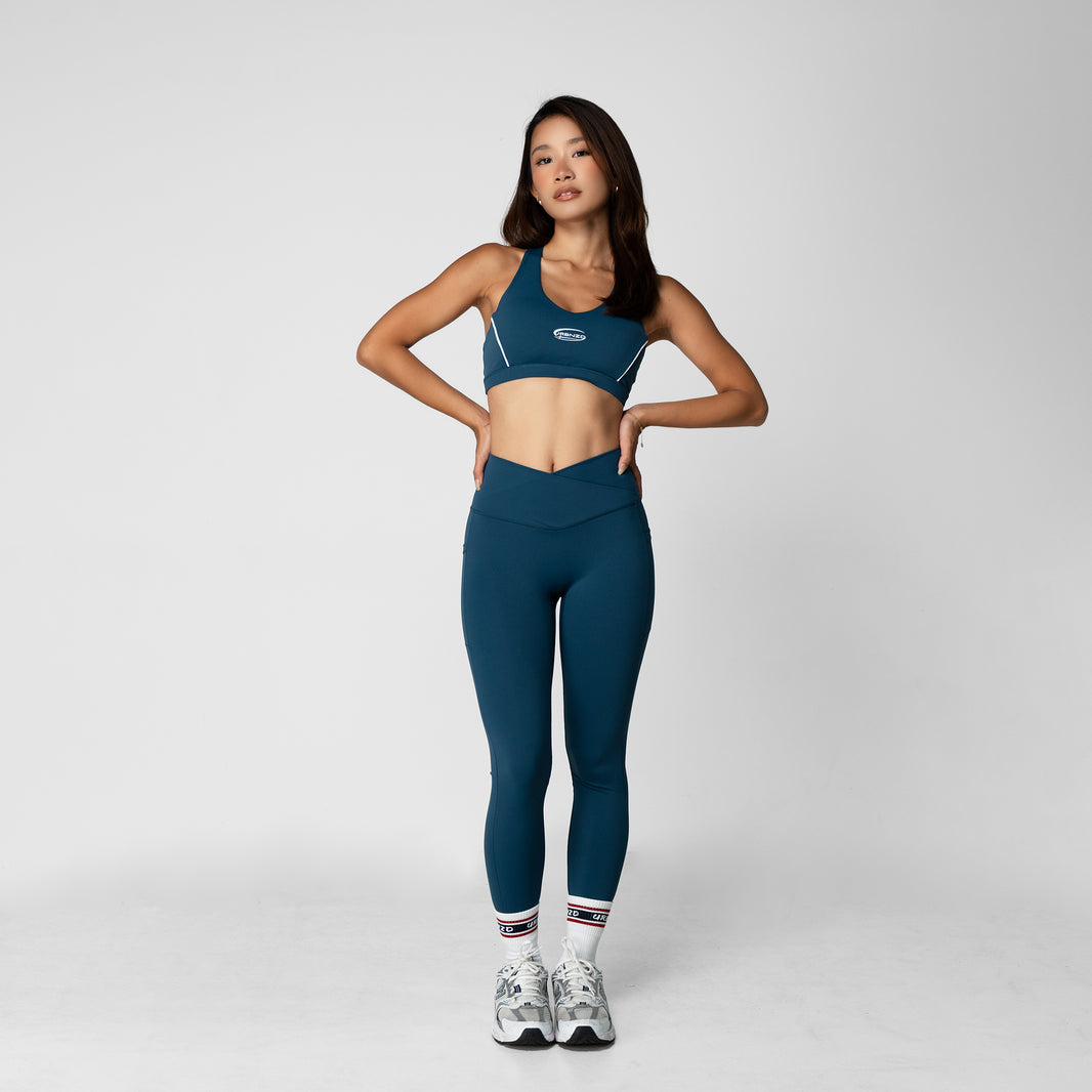 Crossover Pocket Leggings - Cobalt