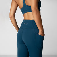 Crossover Pocket Leggings - Cobalt