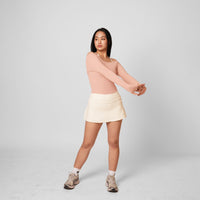 Contour Off Shoulder Long Sleeve Top - Bloom
