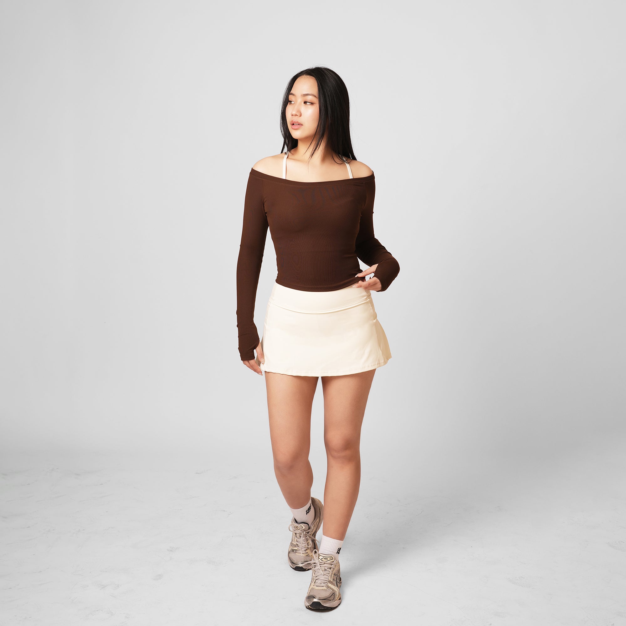Contour Off Shoulder Long Sleeve Top - Soul