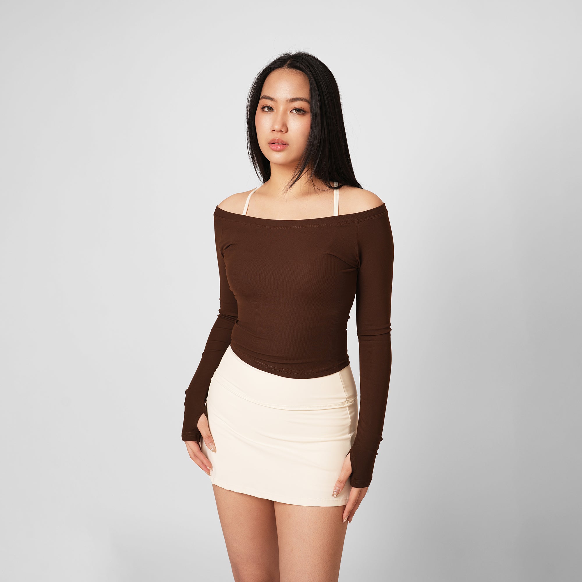 Contour Off Shoulder Long Sleeve Top - Soul