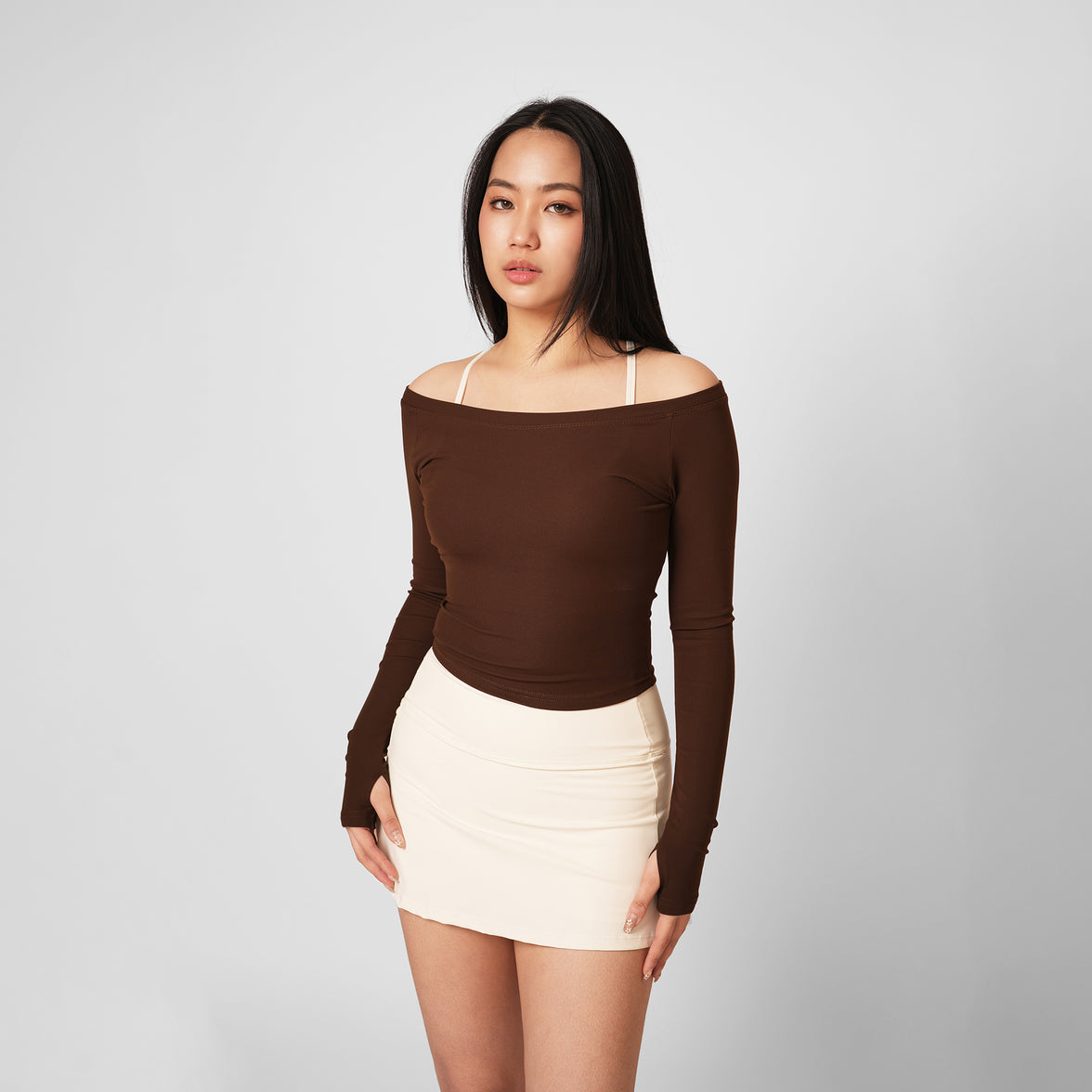 Contour Off Shoulder Long Sleeve Top - Soul